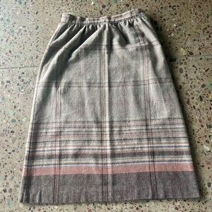 Vintage Plaid Wool Skirt